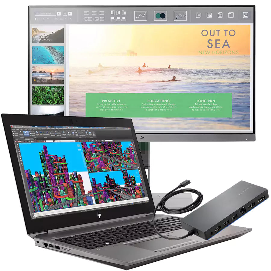 HP Zbook 15 G5 + Monitor E233 + Docking Station HP Zbook 15 G5 + Monitor E233 + Docking Station